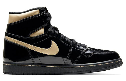 Air Jordan 1 Mid SE 'Black Gold Patent Leather' 852542-007